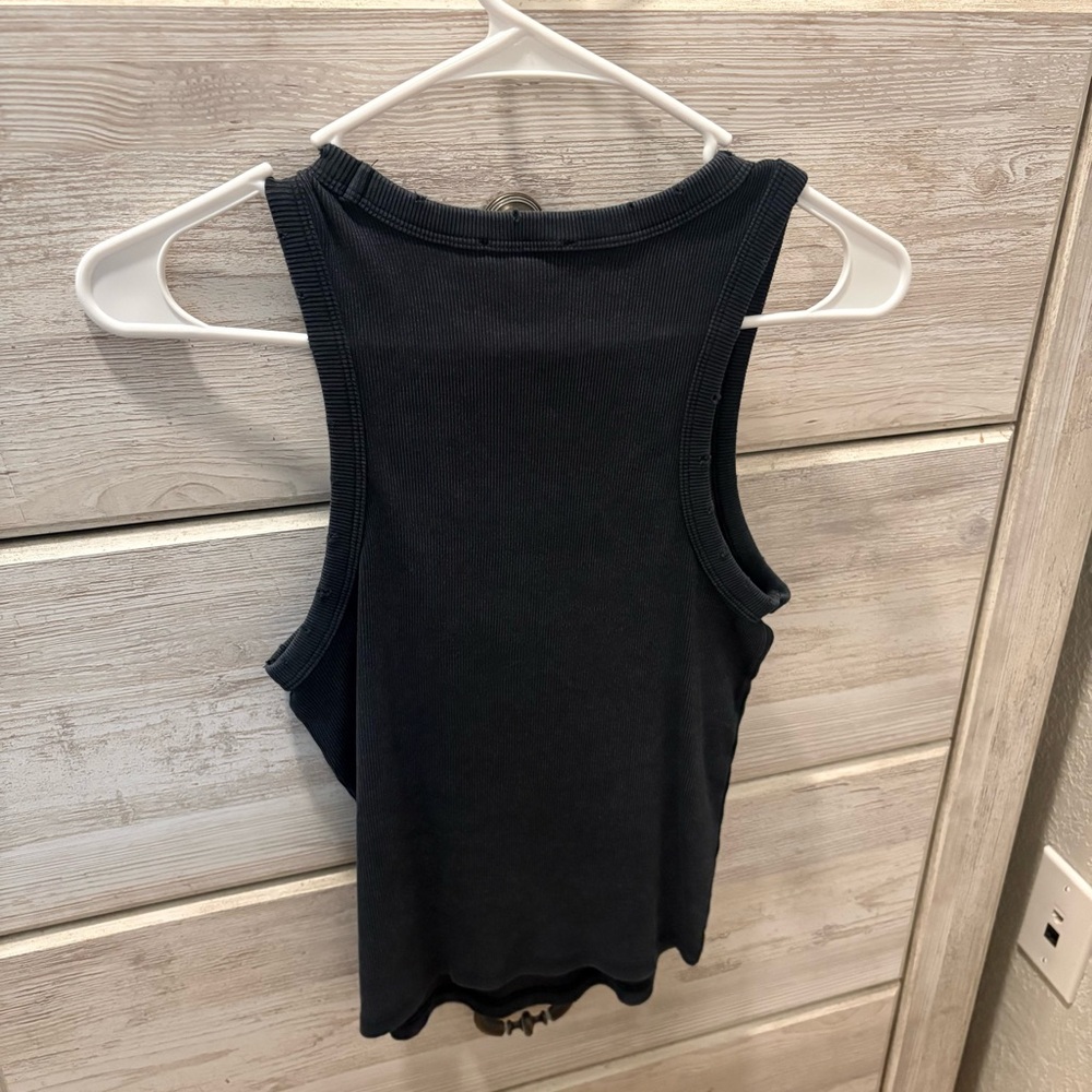 Zara Grey Ribbed Tank Top - Picture 2 of 3